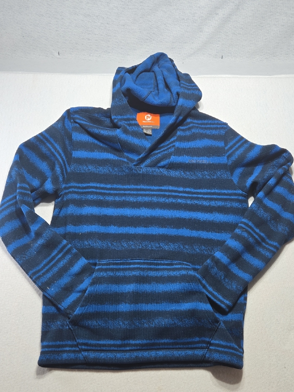 Merrell Trendy Blue & Navy Striped Kangaroo Hoody